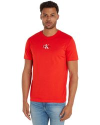 Calvin Klein - T-Shirt Kurzarm Monologo Regular aus Bio-Baumwolle - Lyst