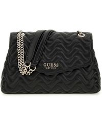 Guess - Melisandra Convertible Xbody Flap Bag Black - Lyst