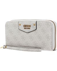 Guess - Eco Brenton SLG Large Zip Around L Stone Logo - Lyst