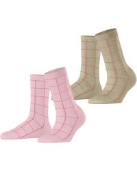 Esprit - Socken Sketched Grid Multipack W So Baumwolle gemustert 2 Paar - Lyst
