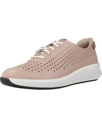 Clarks - Un Rio Tie Leather Shoes In Standard Fit Size 4 Pink - Lyst