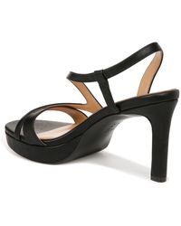 Naturalizer - S Abby Strappy Platform Dress Sandals Black Smooth 6 W - Lyst