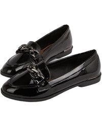 Dorothy Perkins - Leila Slip-on Chain Design Pu Patent Leather Loafer - Lyst