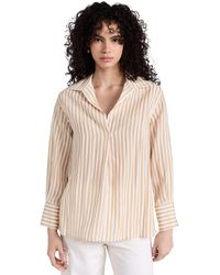 Vince - S Coast Stripe Shaped Collar Pull Over Shirt - Lyst