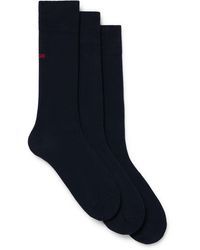 HUGO - 3P RS UNI CC Mittelhohe Socken mit Logo-Details im Dreier-Pack Dunkelblau 39-42 - Lyst