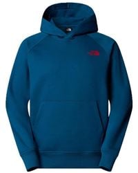 The North Face - Raglan Box NSE Felpa con Cappuccio da Uomo Mineral Ink/TNF Red XL - Lyst