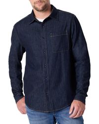Amazon Essentials - Camicia In Denim A iche Lunghe Con Bottoni Sul Colletto - Lyst