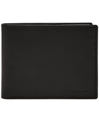 Fossil - Derrick Leather Rfid-blocking Bifold Passcase With Removable Card Case Wallet - Lyst