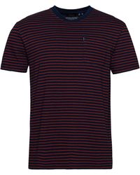 Superdry - Vintage T-Shirt mit Streifen in Indigoblau Dunkel Indigoblau/Americana Rot XXL - Lyst