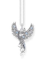 Thomas Sabo - Silver Necklace With Phoenix Pendant And Various Colourful Stones 925 Sterling Silver - Lyst