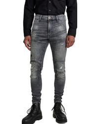 G-Star RAW - 5620 Knee Zip Superslim Jeans In Loomer Grey Superstretch - Lyst