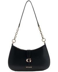 Guess - Schultertasche Carrie Top Zip Shoulder Bag Black schwarz - Lyst