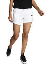 PUMA - Bermuda High Waist White Shorts - Lyst