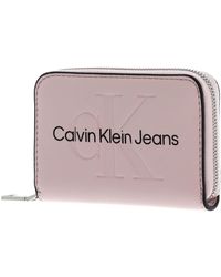 Calvin Klein - Portemonnaie Sculpted Med Zip Mono Klein - Lyst