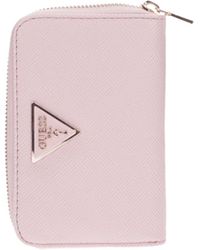 Guess - Laurel Slg Medium Zip Around Wallet Light Pink - Lyst