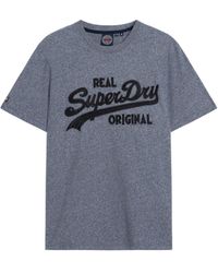 Superdry - Vintage T-Shirt mit Logo-Stickerei Frost Marineblau Gesprenkelt XXXL - Lyst