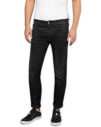 Replay - Anbass Slim Jeans, Black (black 98), W38/l34 (size: 38) - Lyst