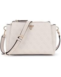 Guess - Noelle II Tri Comp Crossbody Bag White Logo - Lyst