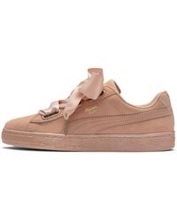 PUMA - Womens Womens Suede Heart Satin Trainers In Coral - Uk 5 - Lyst