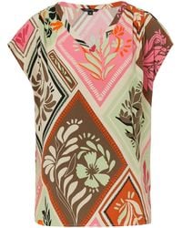 Comma, - Ärmellose Visikose-Bluse mit All-Over-Print pink 46 - Lyst