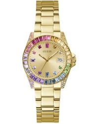 Guess - Uhr Armbanduhr Opaline GW0475L3 Edelstahl Gold - Lyst