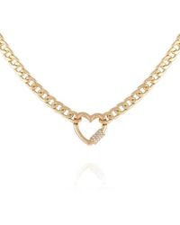 Guess - Collier à maillons dorés avec breloque en Forme de cœur pavé - Lyst