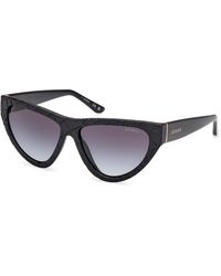 Guess - Gu0015102b57 Zwarte Plastic Cat Eye Volledige Rand Vrouwen Uv-bescherming Zonnebril - Lyst