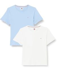 Tommy Hilfiger - T-shirt iche Corte Donna Confezione da 2 Soft Jersey Tee Scollo Rotondo - Lyst