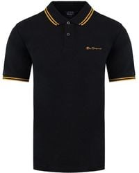 Ben Sherman - Short Sleeve Collared Black Twin Tipped S Polo Shirt 0074604 290 - Lyst
