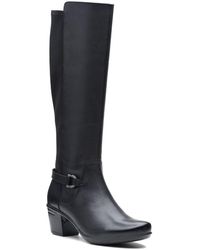 clarks knee high boots sale
