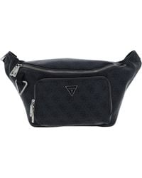 Guess - Milano Maxi Bumbag With Front Pocket Black - Lyst