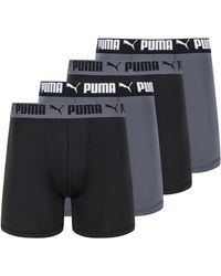 PUMA - 4 Pack Active Stretch Boxer Briefs - Lyst