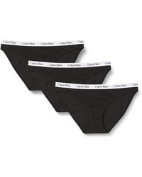 Calvin Klein - Carousel - 3 Pack Bikini Briefs - Underwear - Signature Waistband Elastic - Multipack - Black - Size - Lyst