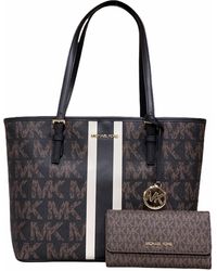 Michael Kors Jet Set Travel Medium Carryall Tote Girls Graphic MK Black  Brown