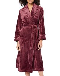 Iris & Lilly Long Velour Dressing Gown - Red