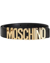 Moschino - Schwarzer Gürtel für und mit Logo-Schnalle - Lyst