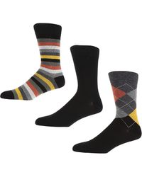 Ben Sherman - S Cotton Trew Socks In Argyle Black And Stripes - Lyst