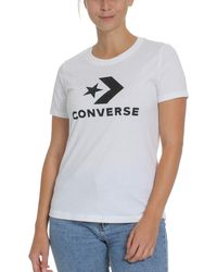 Converse - Star Chevron Core W T-Shirt Optical White - Lyst