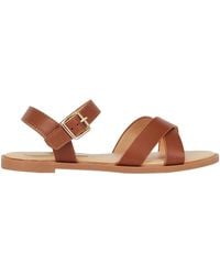 Dorothy Perkins - Wide Fit Florence Faux Leather Cross Strap Flat Sandals - Lyst
