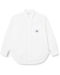 Calvin Klein - Plus Woven Label Relaxed Shirt J20j222980 Tops - Lyst