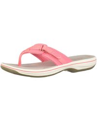 clarks pink flip flops