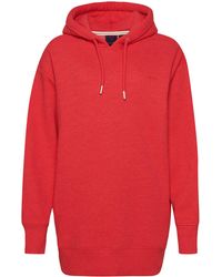 Superdry - Sweatkleid mit Logostickerei aus Bio-Baumwolle Papayarot Meliert M/L - Lyst