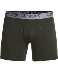 Under Armour - Men's Charged Cotton Stretch 6" Boxerjock - 3-pack, Artillery Green/steel, Xxx-large - Lyst