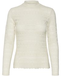 Vero Moda - Vmzoe LS-Maglia a Collo Alto in Pizzo Jrs Noos Maglietta a iche Lunghe - Lyst
