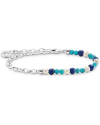 Thomas Sabo - Bracelet With Blue Stones And Pearls 925 Sterling Silver A2100-056-7 - Lyst