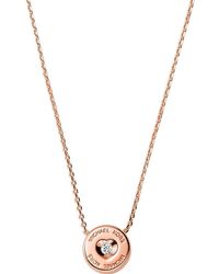 Michael Kors - Necklace Rose Gold Tone Sterling Silver Crystal For Mkc1487an791 - Lyst