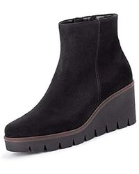 Gabor 34.780 Keilstiefelette Veloursleder Weich Gepolsterte Innensohle, Groesse 43 - Blau