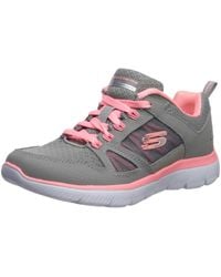 Skechers - Summits - New World, Sneaker Donna, Grigio (Gray Leather/Mesh/Coral Trim Gycl), 36 EU - Lyst
