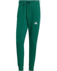adidas - Essentials French Terry Tapered Cuff 3-Stripes Pants Joggers - Lyst