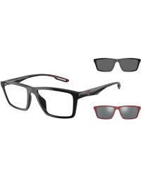 Emporio Armani - Ea4189u Universal Fit Prescription Eyewear Frames With Two Interchangeable Sun Clip-ons Rectangular - Lyst
